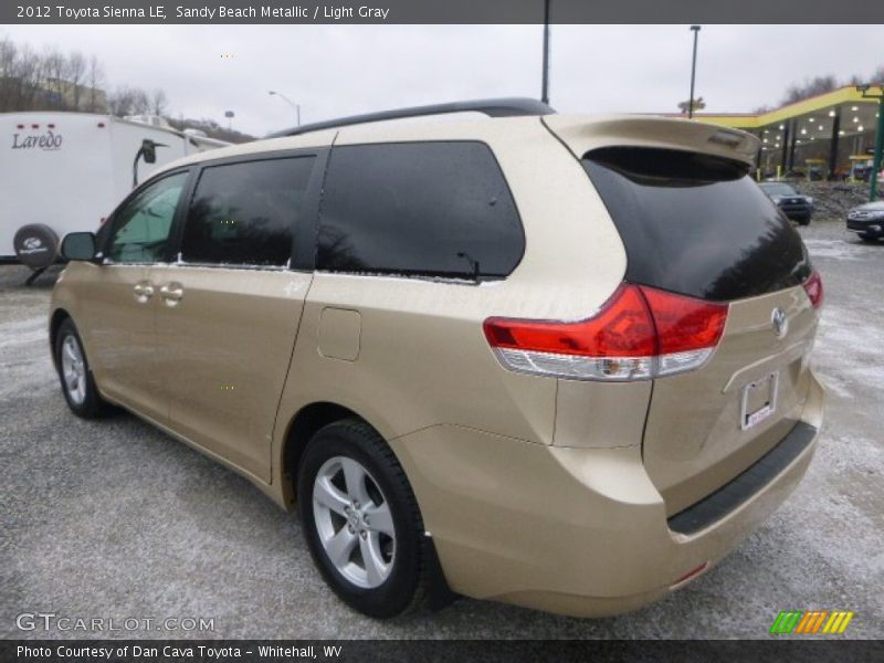 Sandy Beach Metallic / Light Gray 2012 Toyota Sienna LE