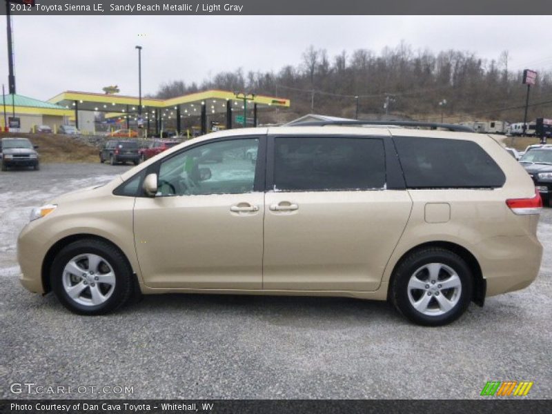 Sandy Beach Metallic / Light Gray 2012 Toyota Sienna LE