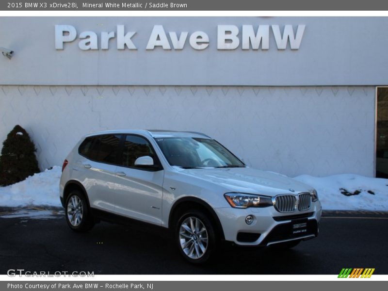 Mineral White Metallic / Saddle Brown 2015 BMW X3 xDrive28i