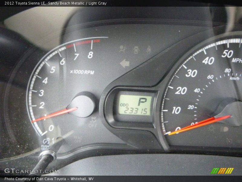 Sandy Beach Metallic / Light Gray 2012 Toyota Sienna LE