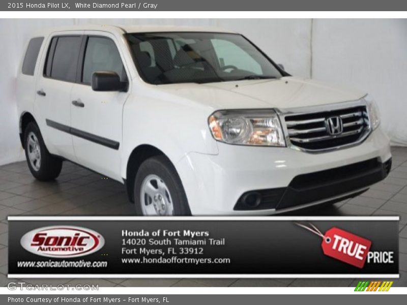 White Diamond Pearl / Gray 2015 Honda Pilot LX