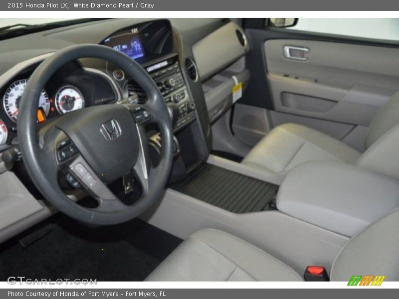 White Diamond Pearl / Gray 2015 Honda Pilot LX