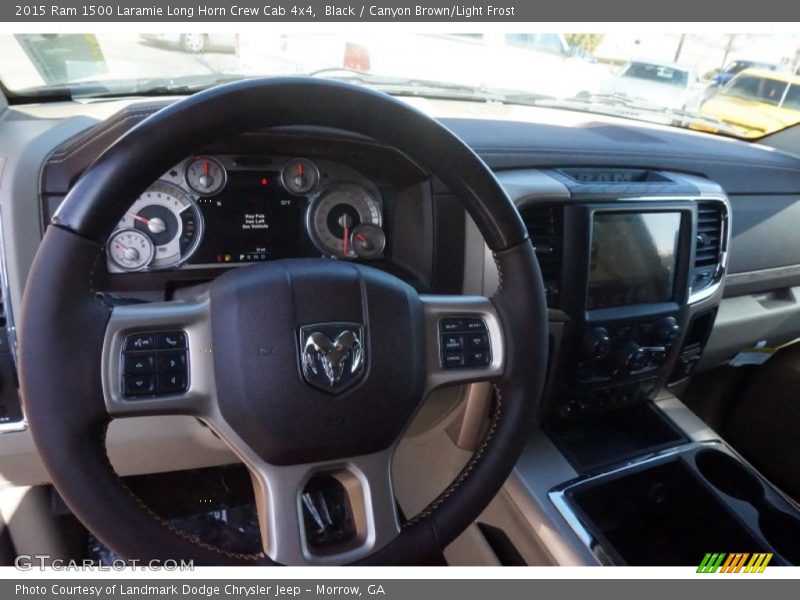 Black / Canyon Brown/Light Frost 2015 Ram 1500 Laramie Long Horn Crew Cab 4x4