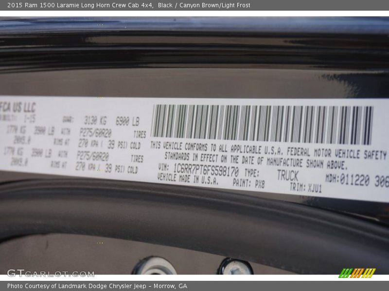 Black / Canyon Brown/Light Frost 2015 Ram 1500 Laramie Long Horn Crew Cab 4x4