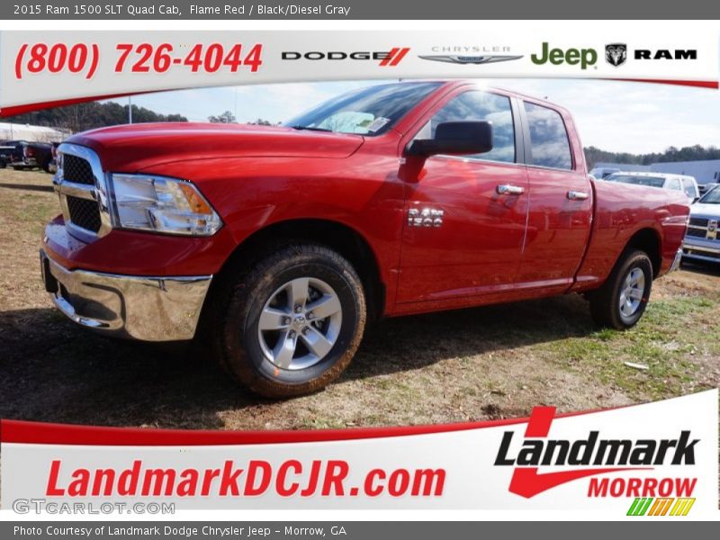 Flame Red / Black/Diesel Gray 2015 Ram 1500 SLT Quad Cab
