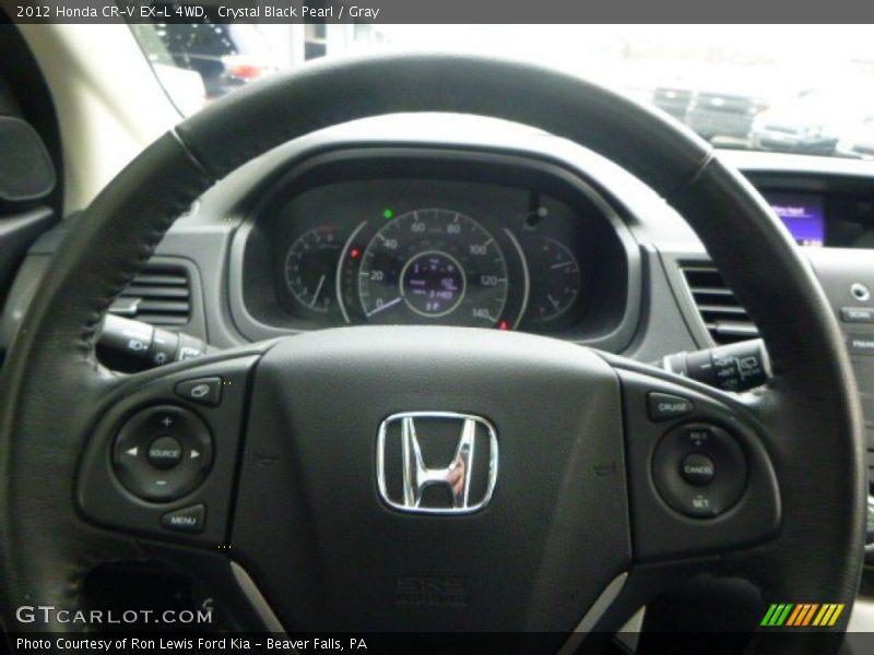 Crystal Black Pearl / Gray 2012 Honda CR-V EX-L 4WD