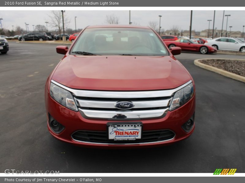 Sangria Red Metallic / Medium Light Stone 2010 Ford Fusion SE