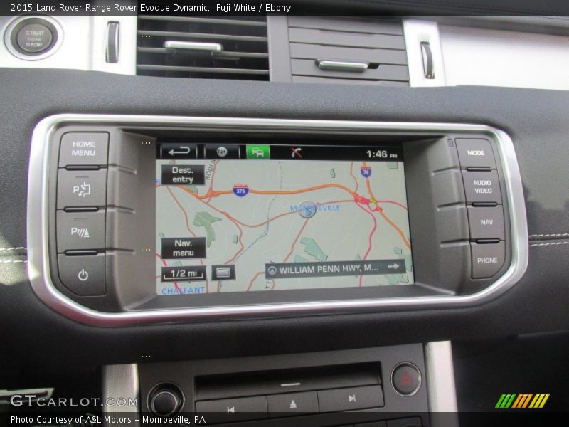 Navigation of 2015 Range Rover Evoque Dynamic