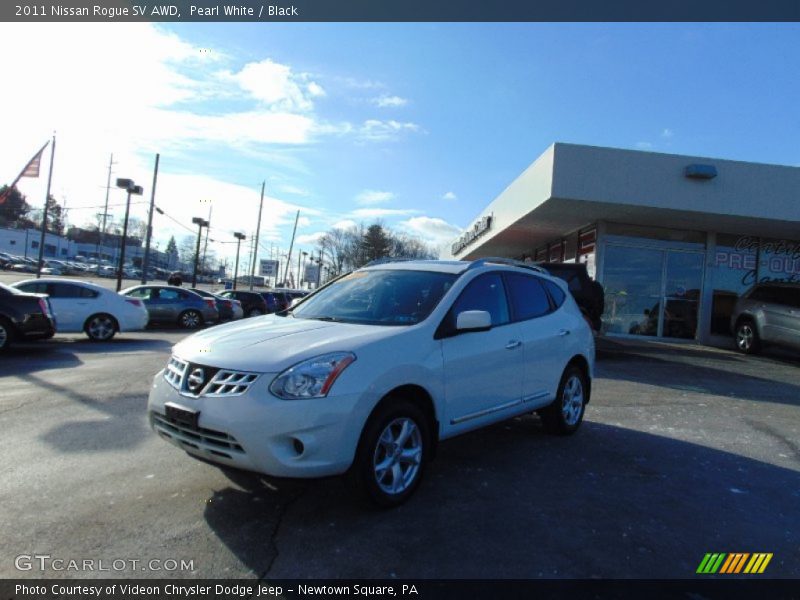 Pearl White / Black 2011 Nissan Rogue SV AWD