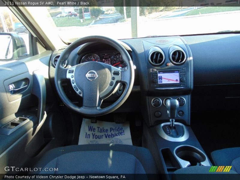 Pearl White / Black 2011 Nissan Rogue SV AWD