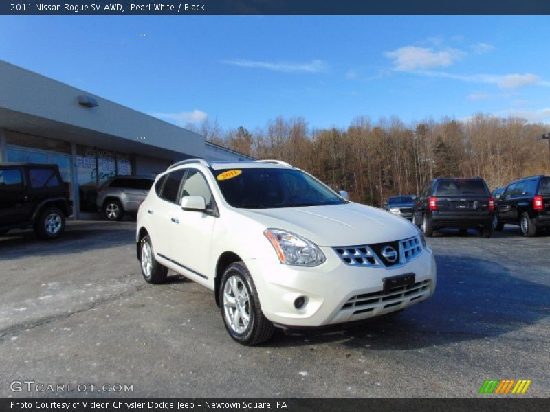 Pearl White / Black 2011 Nissan Rogue SV AWD