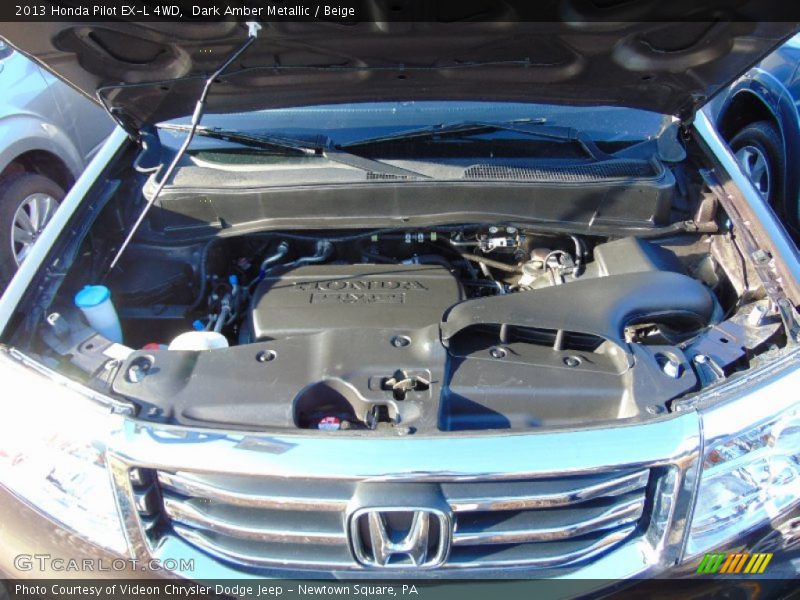 Dark Amber Metallic / Beige 2013 Honda Pilot EX-L 4WD