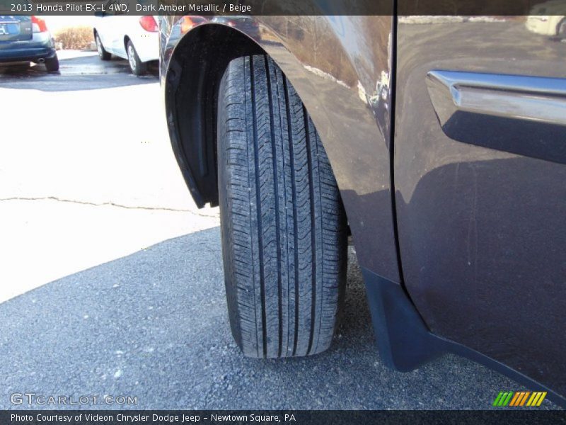 Dark Amber Metallic / Beige 2013 Honda Pilot EX-L 4WD