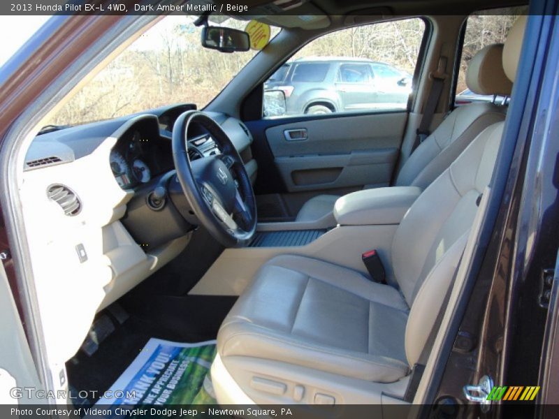 Dark Amber Metallic / Beige 2013 Honda Pilot EX-L 4WD