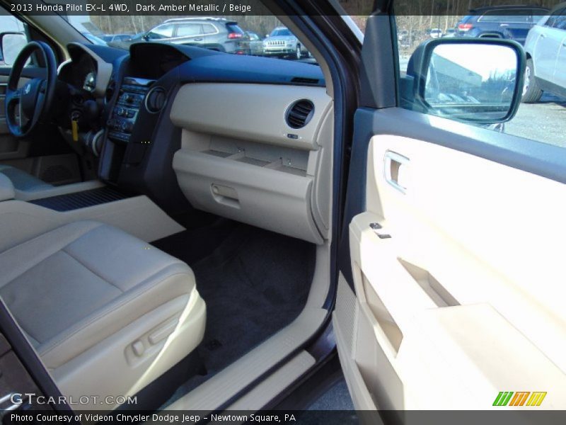 Dark Amber Metallic / Beige 2013 Honda Pilot EX-L 4WD