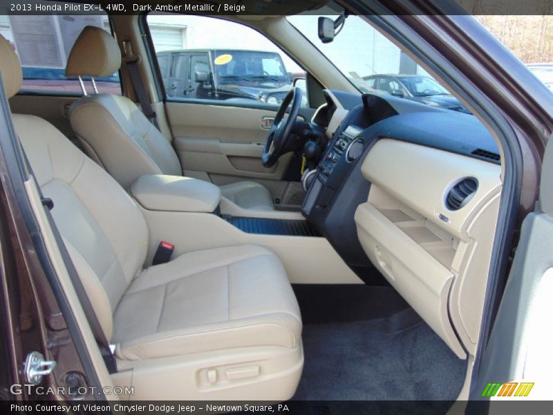 Dark Amber Metallic / Beige 2013 Honda Pilot EX-L 4WD