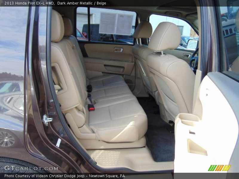 Dark Amber Metallic / Beige 2013 Honda Pilot EX-L 4WD