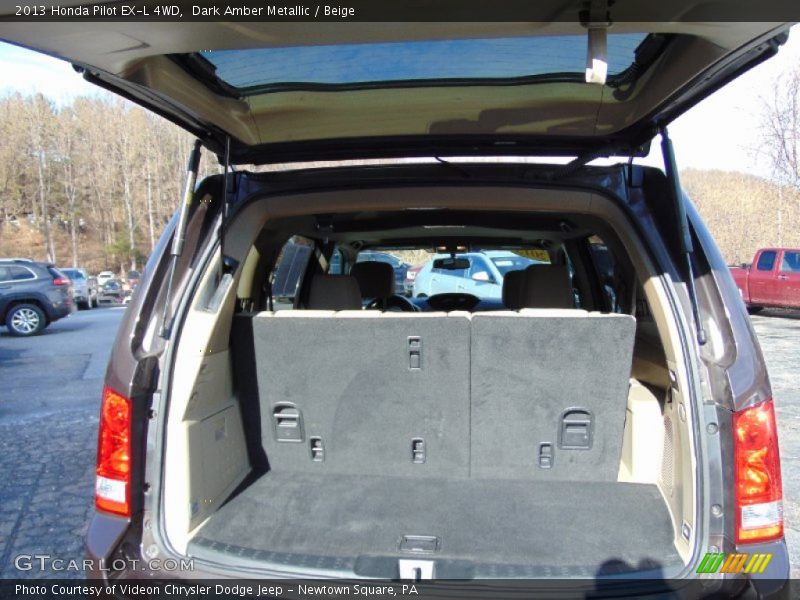 Dark Amber Metallic / Beige 2013 Honda Pilot EX-L 4WD