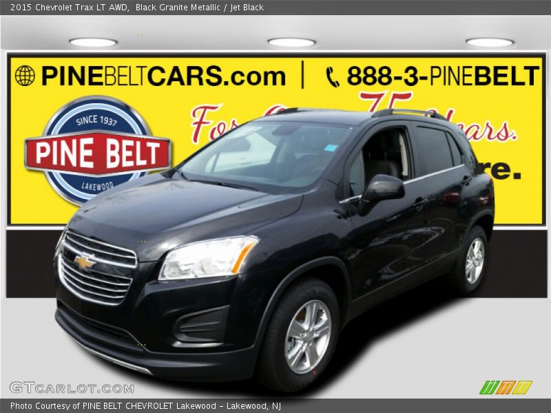 Black Granite Metallic / Jet Black 2015 Chevrolet Trax LT AWD