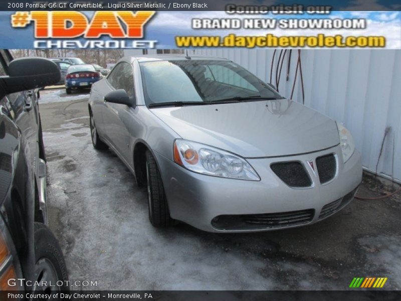 Liquid Silver Metallic / Ebony Black 2008 Pontiac G6 GT Convertible