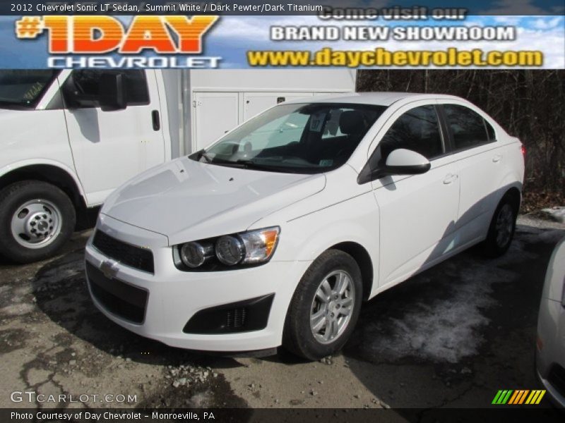 Summit White / Dark Pewter/Dark Titanium 2012 Chevrolet Sonic LT Sedan