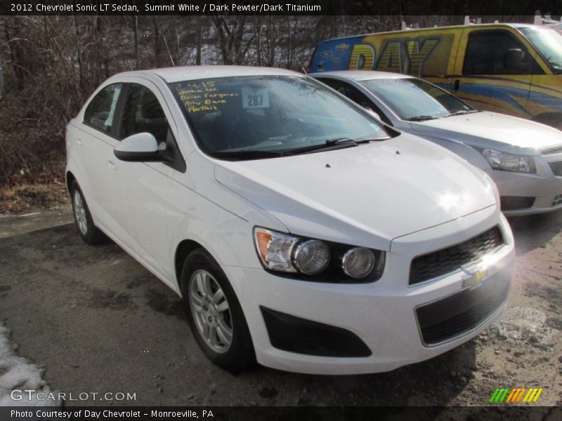 Summit White / Dark Pewter/Dark Titanium 2012 Chevrolet Sonic LT Sedan