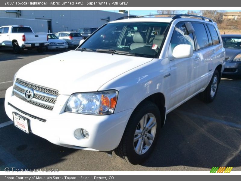 Super White / Ash Gray 2007 Toyota Highlander Hybrid Limited 4WD