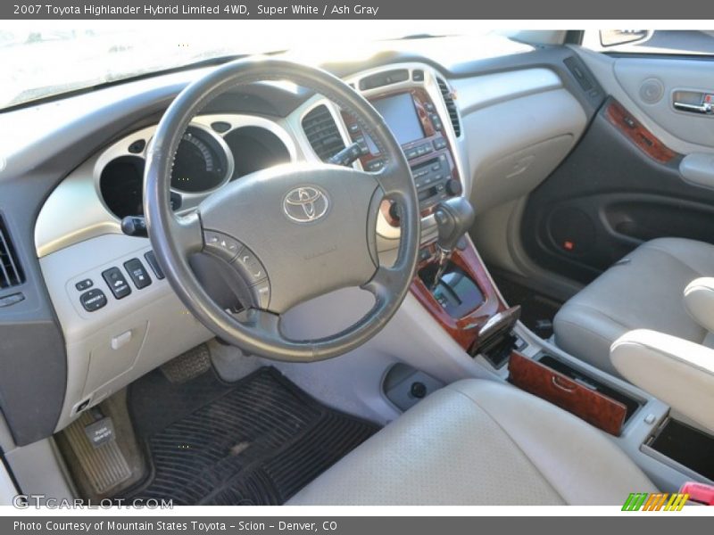 Super White / Ash Gray 2007 Toyota Highlander Hybrid Limited 4WD