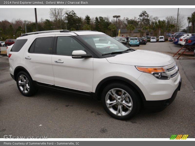 Oxford White / Charcoal Black 2014 Ford Explorer Limited