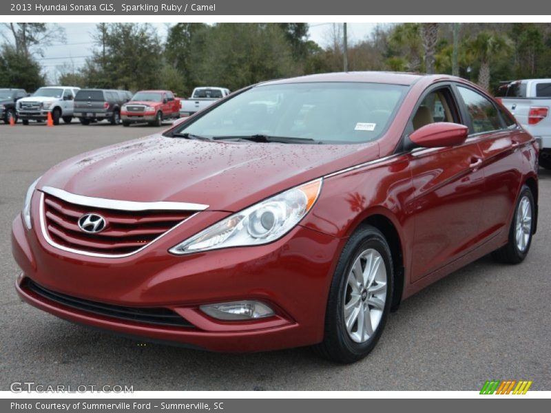 Sparkling Ruby / Camel 2013 Hyundai Sonata GLS