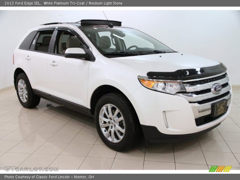 White Platinum Tri-Coat / Medium Light Stone 2013 Ford Edge SEL