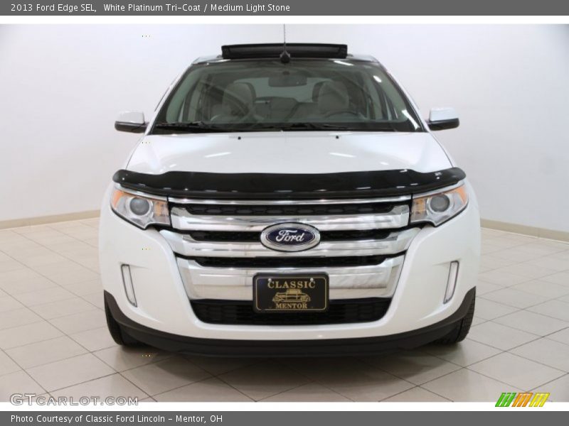 White Platinum Tri-Coat / Medium Light Stone 2013 Ford Edge SEL