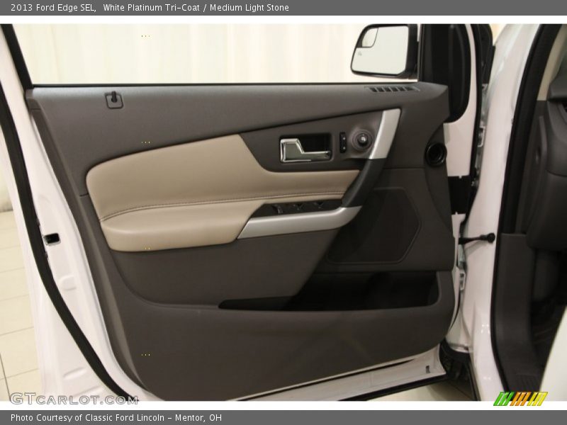 White Platinum Tri-Coat / Medium Light Stone 2013 Ford Edge SEL