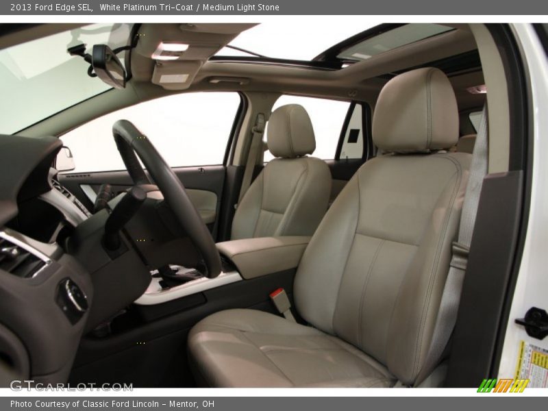 White Platinum Tri-Coat / Medium Light Stone 2013 Ford Edge SEL