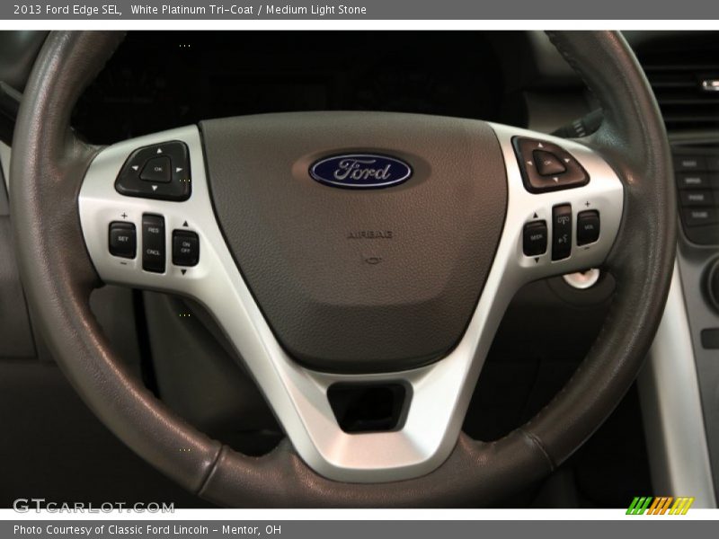 White Platinum Tri-Coat / Medium Light Stone 2013 Ford Edge SEL