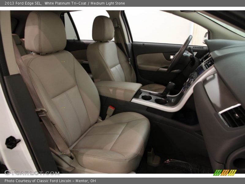 White Platinum Tri-Coat / Medium Light Stone 2013 Ford Edge SEL