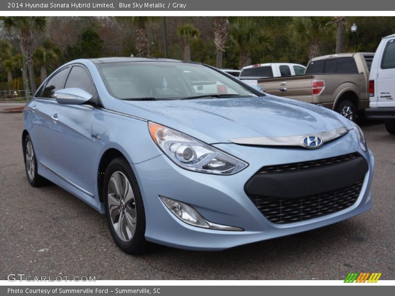 Blue Sky Metallic / Gray 2014 Hyundai Sonata Hybrid Limited