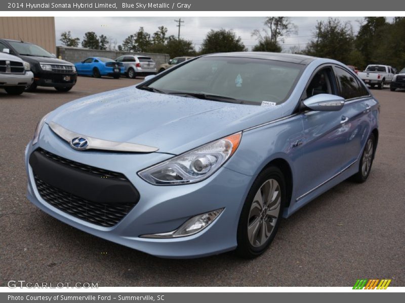 Blue Sky Metallic / Gray 2014 Hyundai Sonata Hybrid Limited