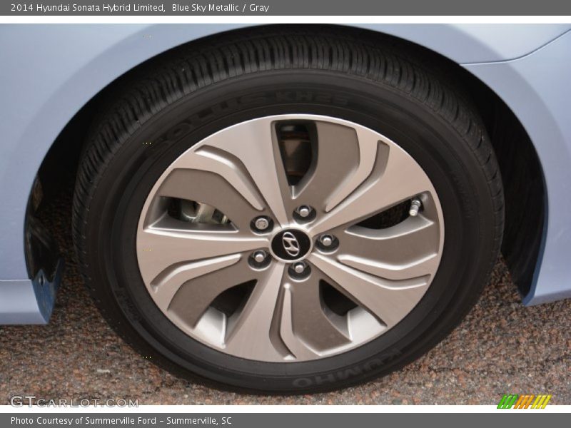 Blue Sky Metallic / Gray 2014 Hyundai Sonata Hybrid Limited