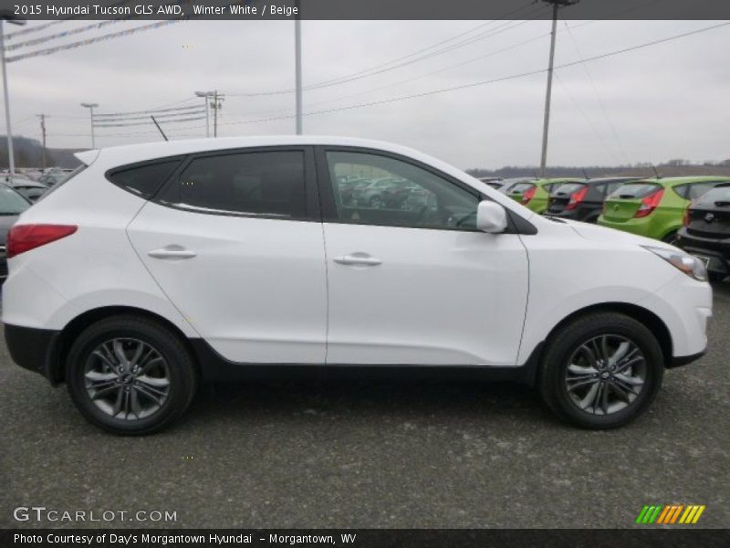 Winter White / Beige 2015 Hyundai Tucson GLS AWD