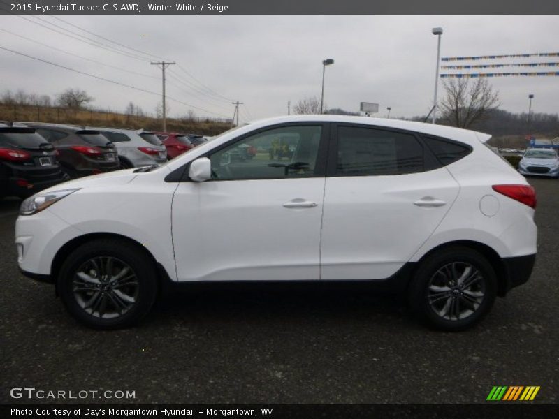 Winter White / Beige 2015 Hyundai Tucson GLS AWD