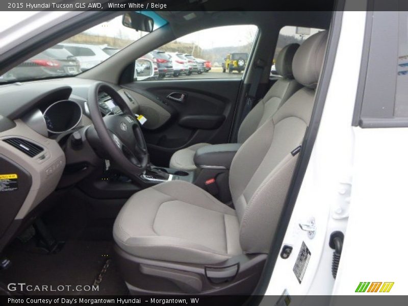 Winter White / Beige 2015 Hyundai Tucson GLS AWD