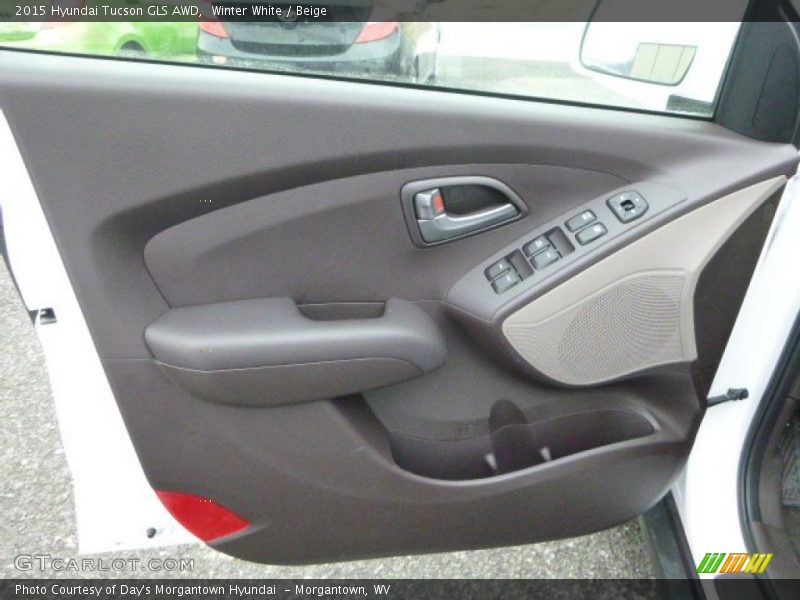 Winter White / Beige 2015 Hyundai Tucson GLS AWD
