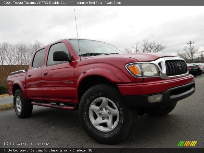 Impulse Red Pearl / Oak Beige 2001 Toyota Tacoma V6 TRD Double Cab 4x4