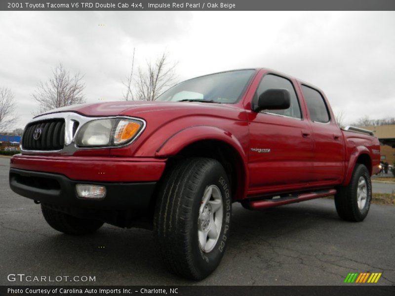 Impulse Red Pearl / Oak Beige 2001 Toyota Tacoma V6 TRD Double Cab 4x4