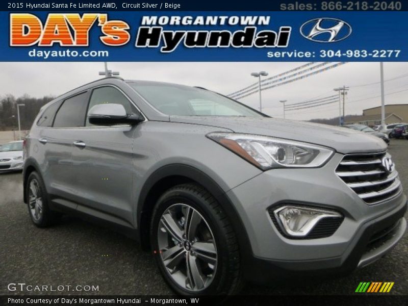 Circuit Silver / Beige 2015 Hyundai Santa Fe Limited AWD