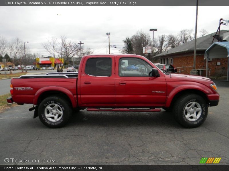 Impulse Red Pearl / Oak Beige 2001 Toyota Tacoma V6 TRD Double Cab 4x4