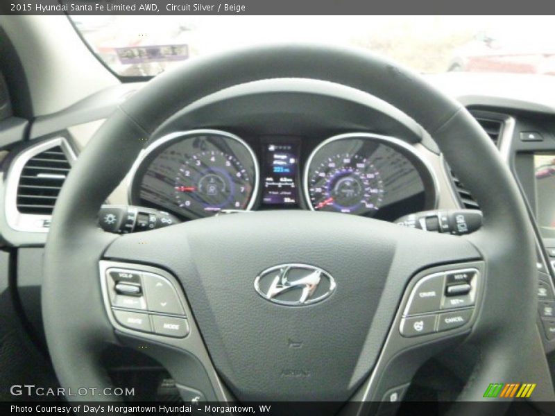 Circuit Silver / Beige 2015 Hyundai Santa Fe Limited AWD
