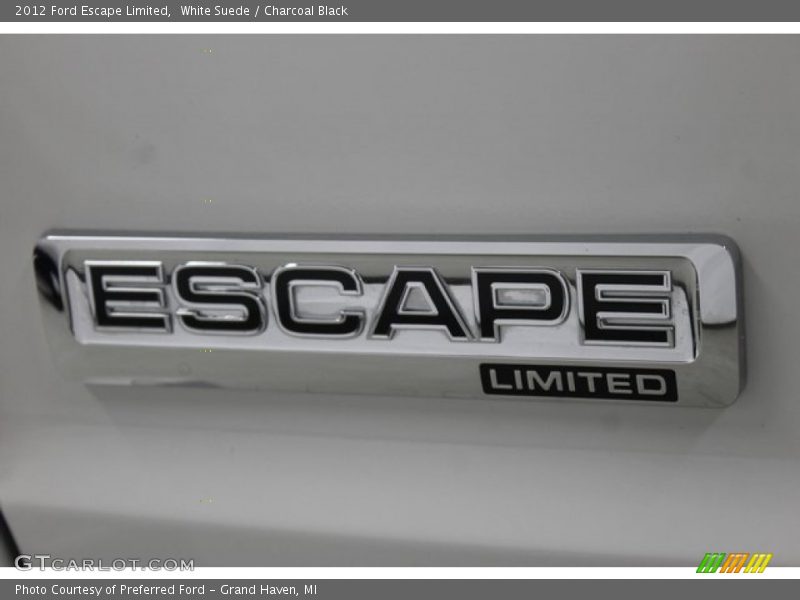 White Suede / Charcoal Black 2012 Ford Escape Limited