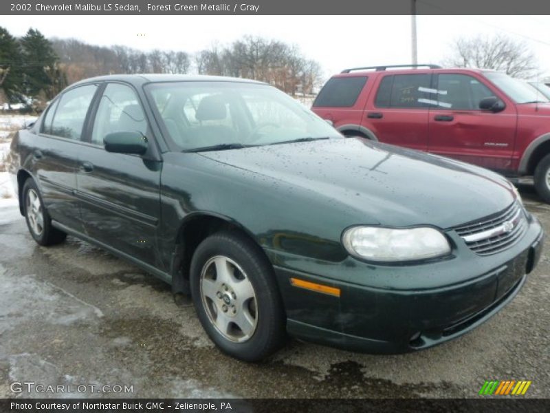 Forest Green Metallic / Gray 2002 Chevrolet Malibu LS Sedan